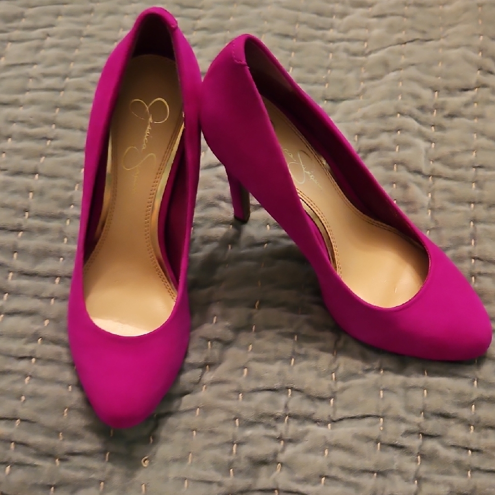 Brand New, Jessica Simpson Fuchsia/ Magenta Pink, Suede, Heels, Size 8.